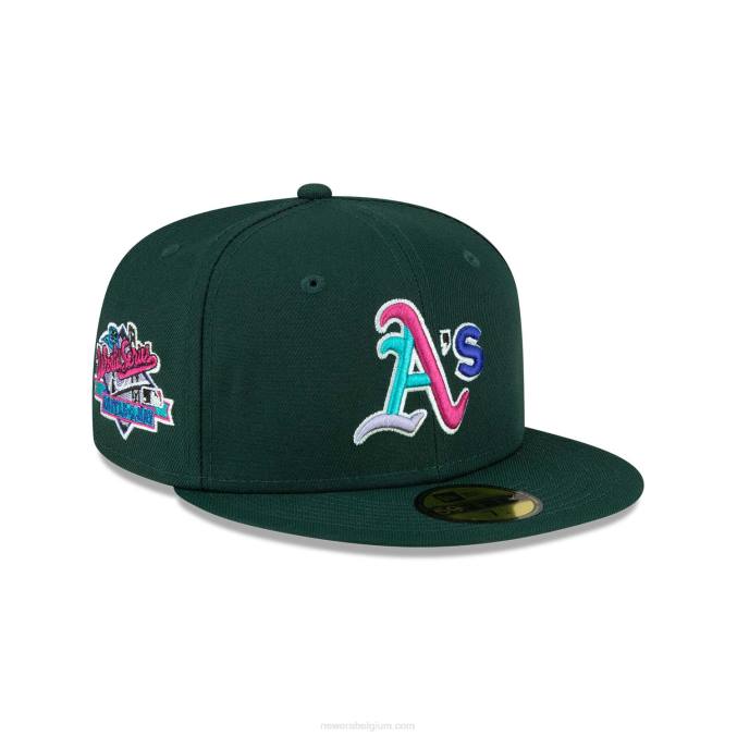 New Era Oakland Athletics polarlights donkergroene 59fifty getailleerde pet BT24574