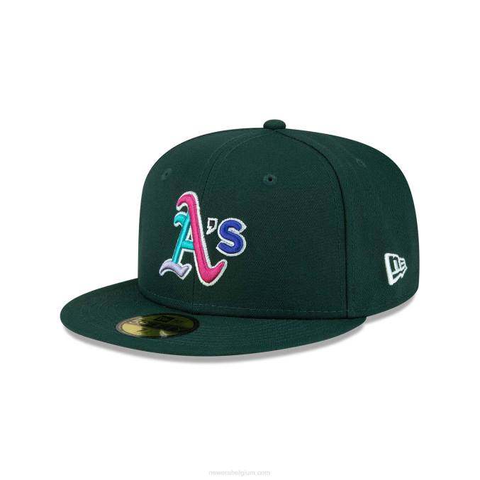 New Era Oakland Athletics polarlights donkergroene 59fifty getailleerde pet BT24574