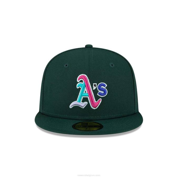 New Era Oakland Athletics polarlights donkergroene 59fifty getailleerde pet BT24574