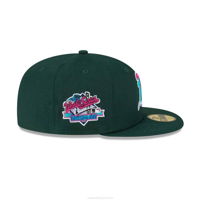 New Era Oakland Athletics polarlights donkergroene 59fifty getailleerde pet BT24574