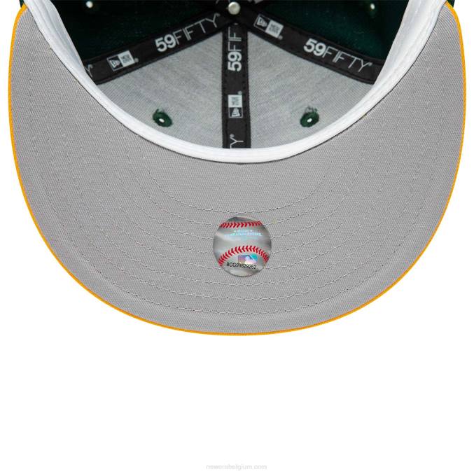 New Era Oakland Athletics premium wollen donkergroene 59fifty getailleerde pet BT24207