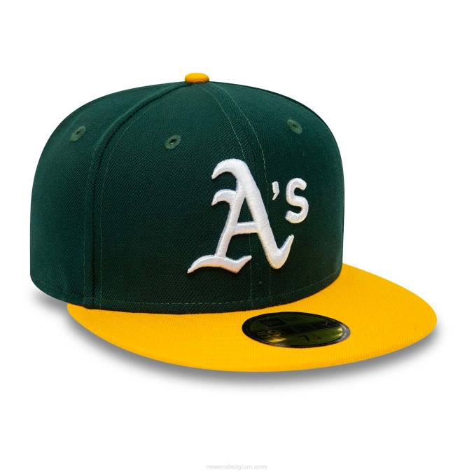 New Era Oakland Athletics premium wollen donkergroene 59fifty getailleerde pet BT24207
