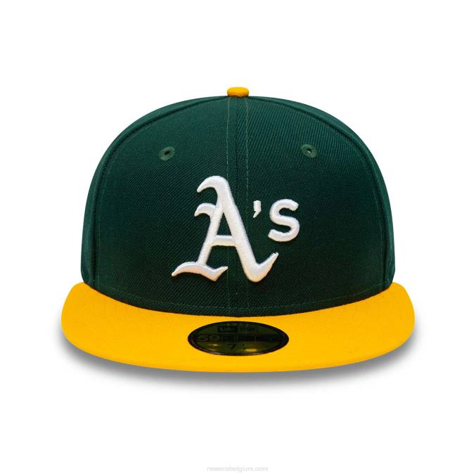 New Era Oakland Athletics premium wollen donkergroene 59fifty getailleerde pet BT24207