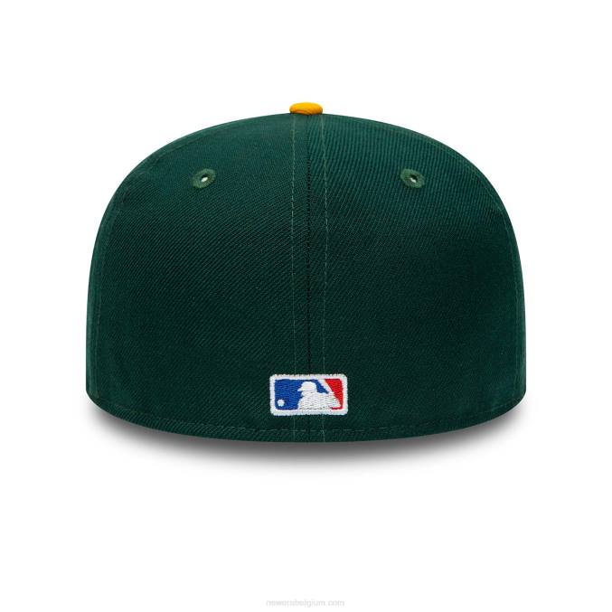 New Era Oakland Athletics premium wollen donkergroene 59fifty getailleerde pet BT24207