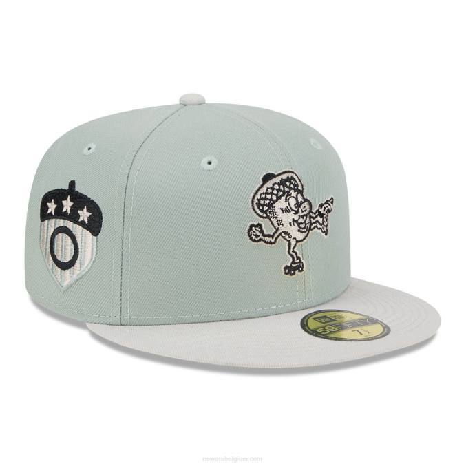 New Era Oakland Oaks Hometown Roots Green 59fifty getailleerde pet BT24740