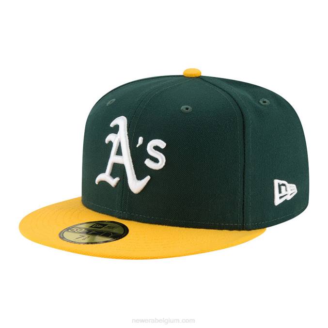New Era Oakland atletiek authentiek op veld thuis groen 59fifty cap BT2460