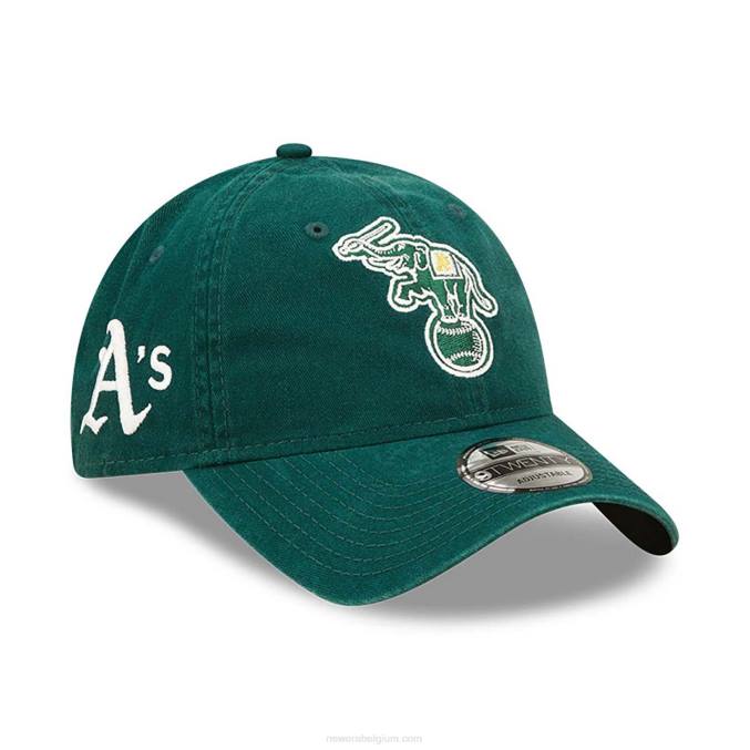 New Era Oakland atletiekteam patch groene 9twenty verstelbare pet BT242223