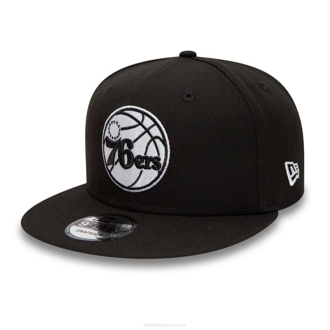 New Era Philadelphia 76ers zwarte 9fifty snapback pet BT242061