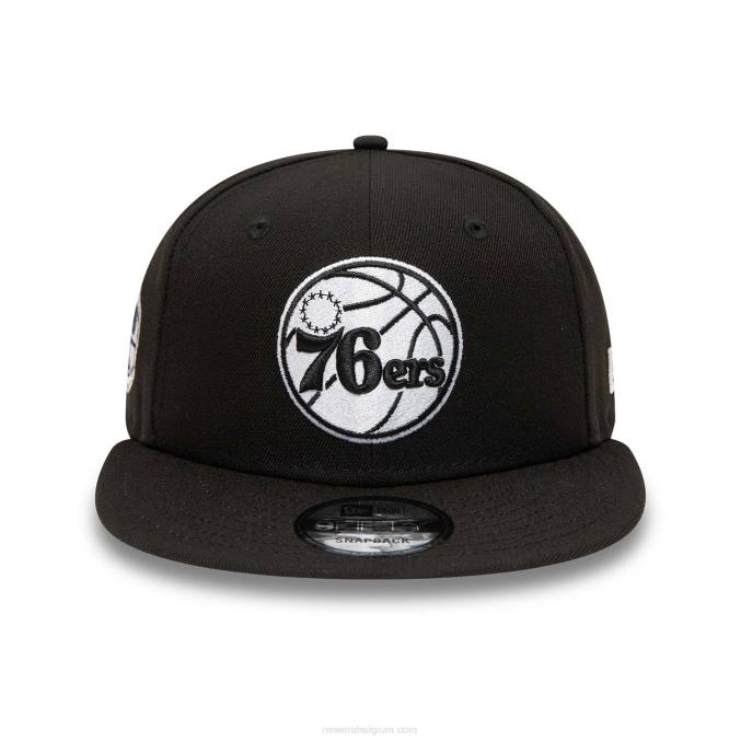 New Era Philadelphia 76ers zwarte 9fifty snapback pet BT242061
