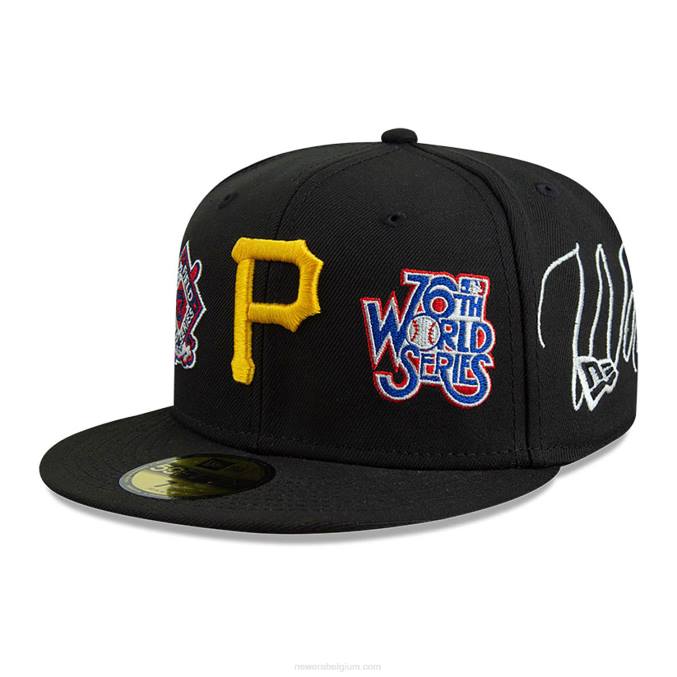 New Era Pittsburgh Pirates Historic Champs zwarte 59fifty getailleerde pet BT24460