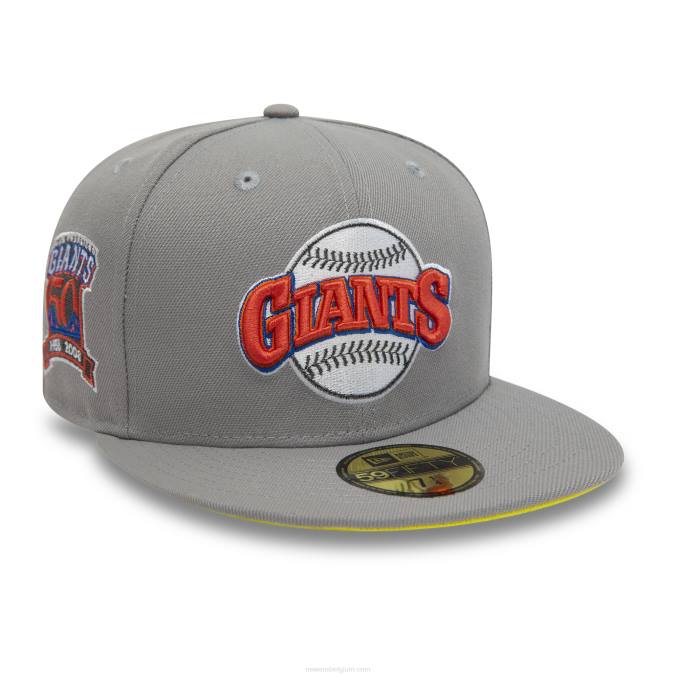 New Era San Francisco Giants 50 jaar grijze 59fifty getailleerde pet BT24163