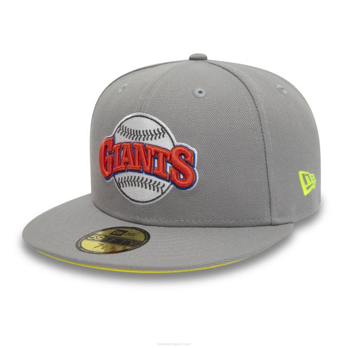 New Era San Francisco Giants 50 jaar grijze 59fifty getailleerde pet BT24163