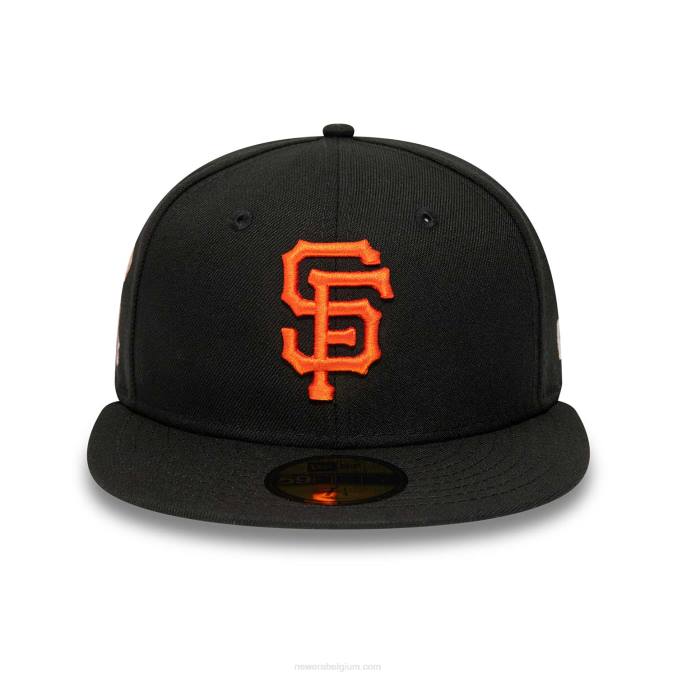 New Era San Francisco Giants 50e verjaardag zwarte 59fifty getailleerde pet BT24265