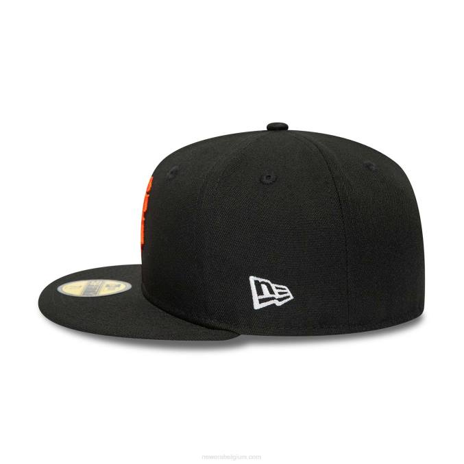New Era San Francisco Giants 50e verjaardag zwarte 59fifty getailleerde pet BT24265