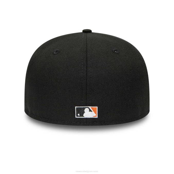 New Era San Francisco Giants 50e verjaardag zwarte 59fifty getailleerde pet BT24265