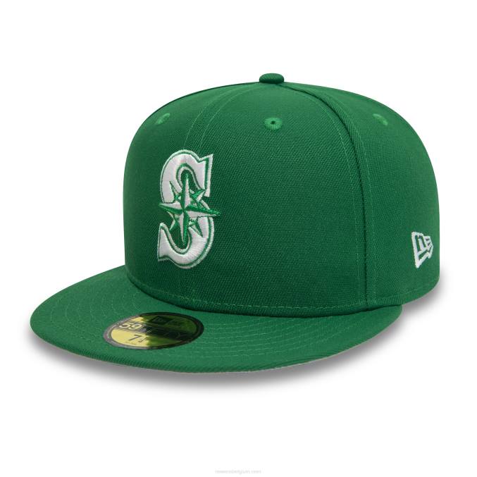 New Era Seattle Mariners Kelly Green 59fifty getailleerde pet BT24457