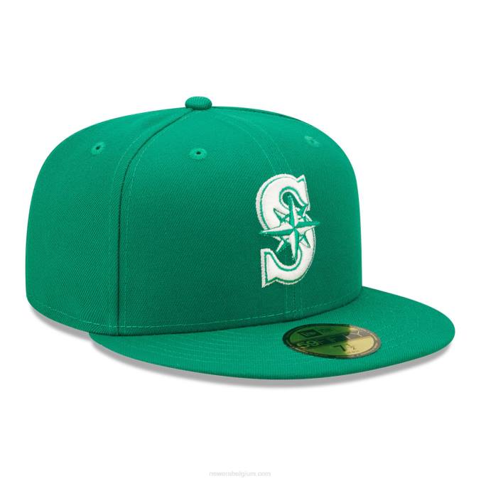 New Era Seattle Mariners Kelly Green 59fifty getailleerde pet BT24457