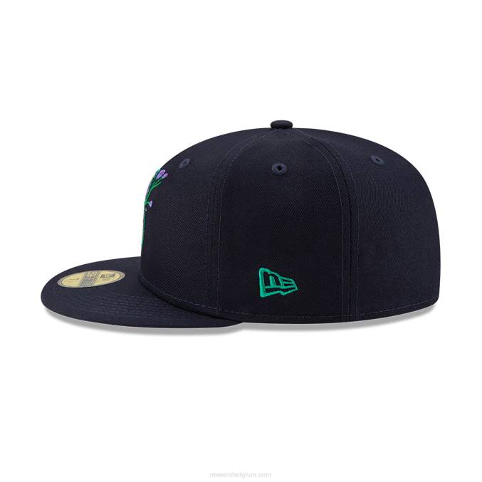 New Era Seattle Mariners Patch opzij Bloom Navy 59fifty getailleerde pet BT241316