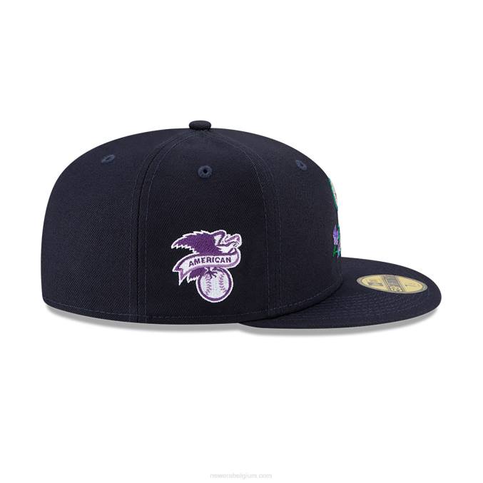 New Era Seattle Mariners Patch opzij Bloom Navy 59fifty getailleerde pet BT241316