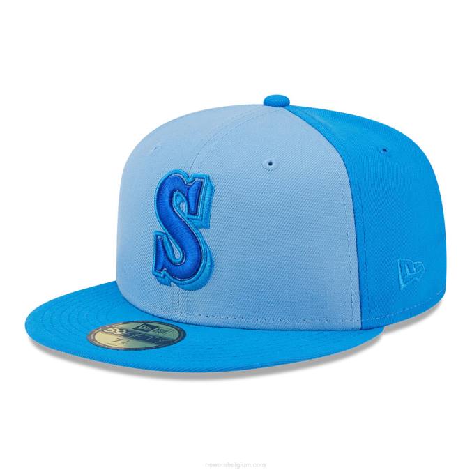 New Era Seattle Mariners driekleurige teamblauwe 59fifty getailleerde pet BT241276