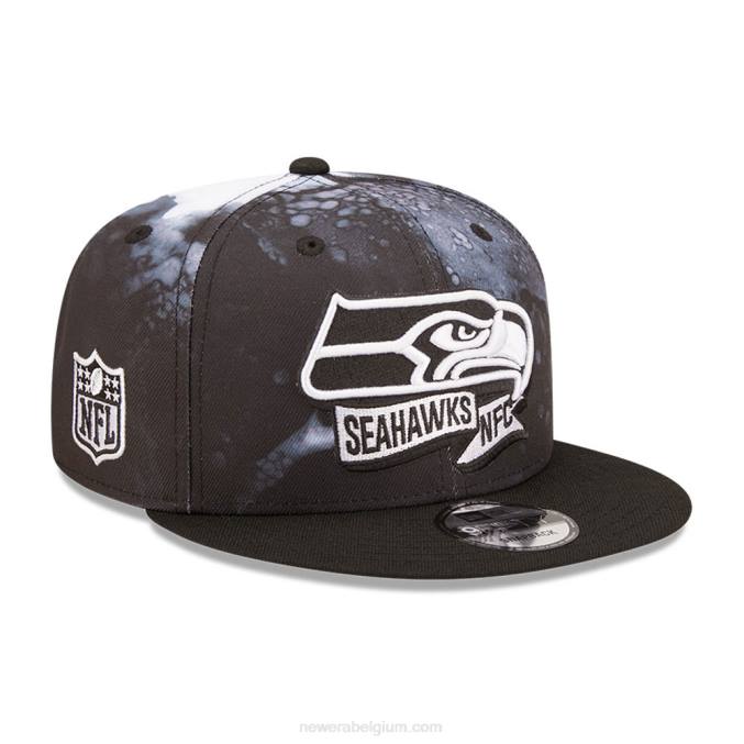 New Era Seattle Seahawks nfl sideline 2022 zwarte 9fifty snapback pet BT241974
