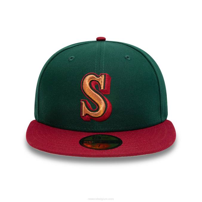 New Era Seattle mariners 35 jaar donkergroene 59fifty getailleerde pet BT241289