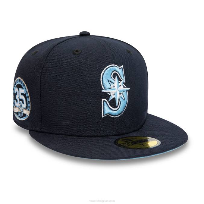 New Era Seattle mariners 35 jaar marine 59fifty getailleerde pet BT24271