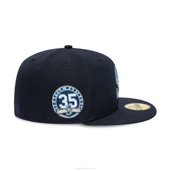 New Era Seattle mariners 35 jaar marine 59fifty getailleerde pet BT24271