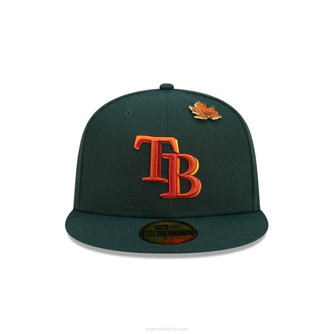 New Era Tampa Bay Rays lommerrijke donkergroene 59fifty getailleerde pet BT24892