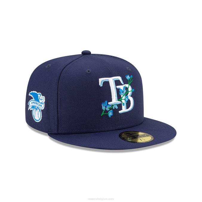 New Era Tampa Bay Rays zijlap Bloom Blue 59fifty getailleerde pet BT24294
