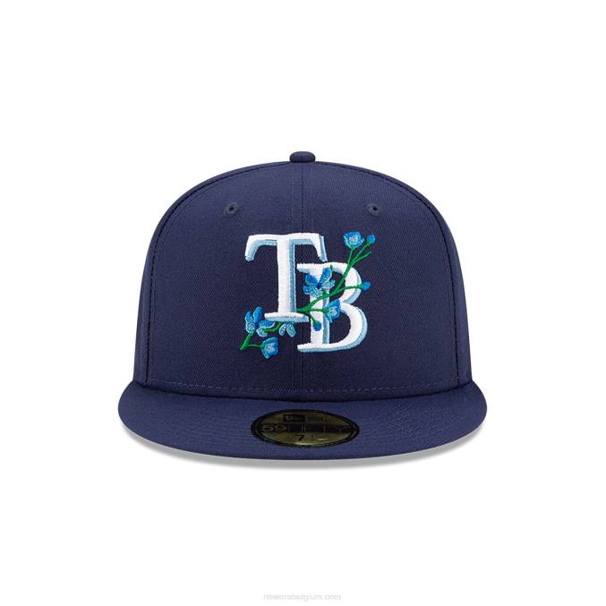 New Era Tampa Bay Rays zijlap Bloom Blue 59fifty getailleerde pet BT24294