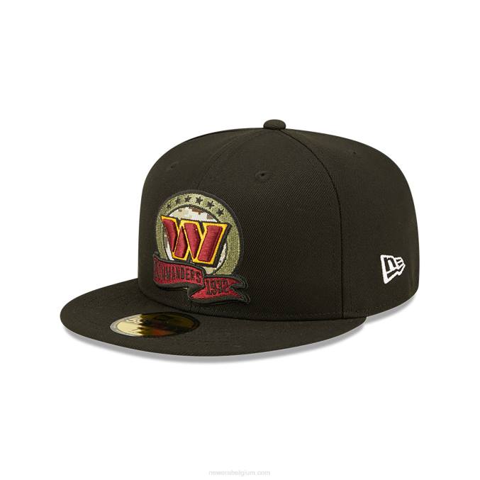 New Era Washington Commanders nfl salute to service zwarte 59fifty pet BT24522