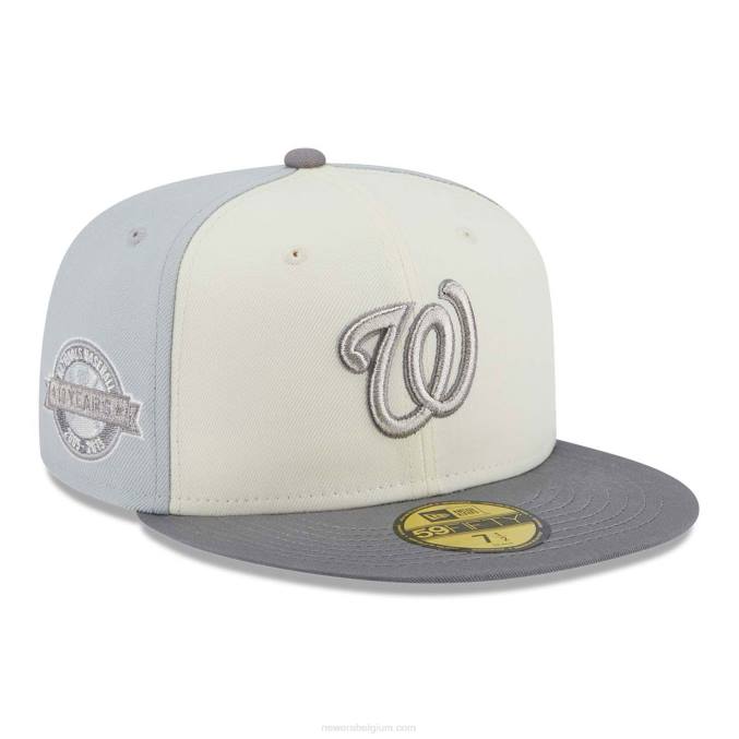 New Era Washington Nationals jubileum grijze 59fifty getailleerde pet BT24799