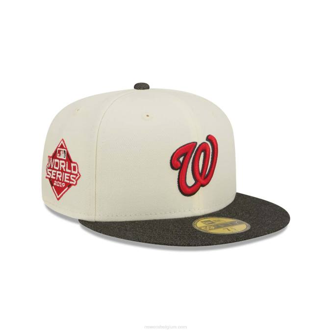 New Era Washington Nationals mlb zwart denim chroom wit 59fifty getailleerde pet BT24416