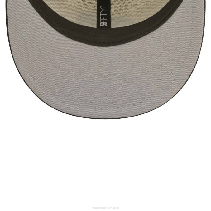New Era Washington Nationals mlb zwart denim chroom wit 59fifty getailleerde pet BT24416