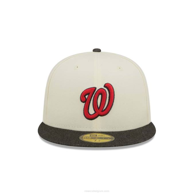 New Era Washington Nationals mlb zwart denim chroom wit 59fifty getailleerde pet BT24416