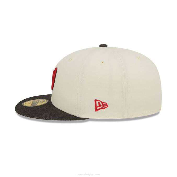 New Era Washington Nationals mlb zwart denim chroom wit 59fifty getailleerde pet BT24416