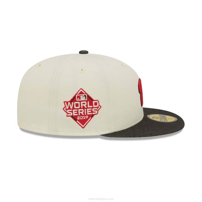 New Era Washington Nationals mlb zwart denim chroom wit 59fifty getailleerde pet BT24416