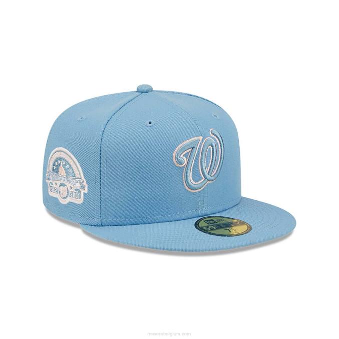 New Era Washington Nationals pastelblauwe 59fifty getailleerde pet BT241246