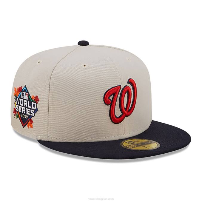 New Era Washington herfst klassieke witte 59fifty getailleerde pet BT24710