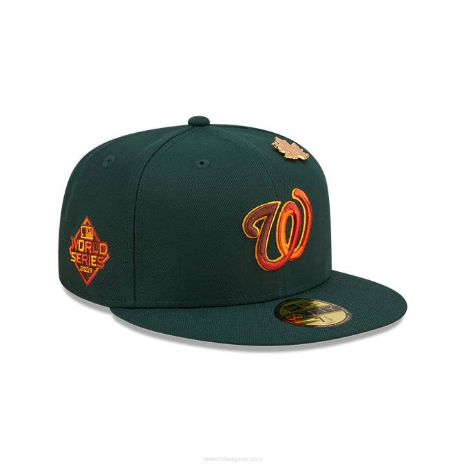 New Era Washington lommerrijke donkergroene 59fifty getailleerde pet BT241073