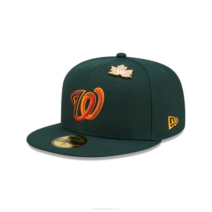 New Era Washington lommerrijke donkergroene 59fifty getailleerde pet BT241073