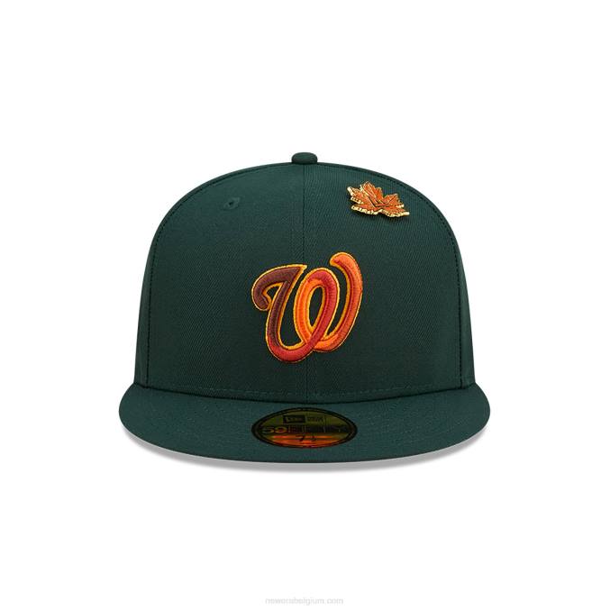 New Era Washington lommerrijke donkergroene 59fifty getailleerde pet BT241073