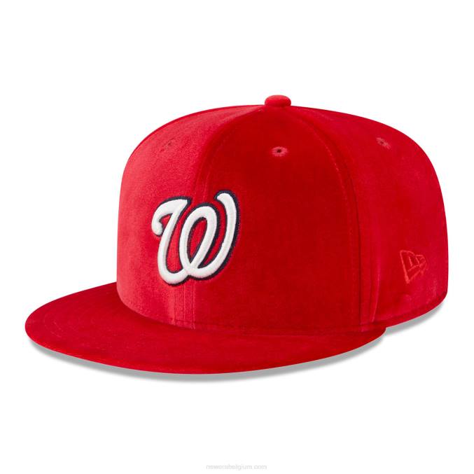 New Era Washington onderdanen fluwelen rode 59fifty pet BT24993