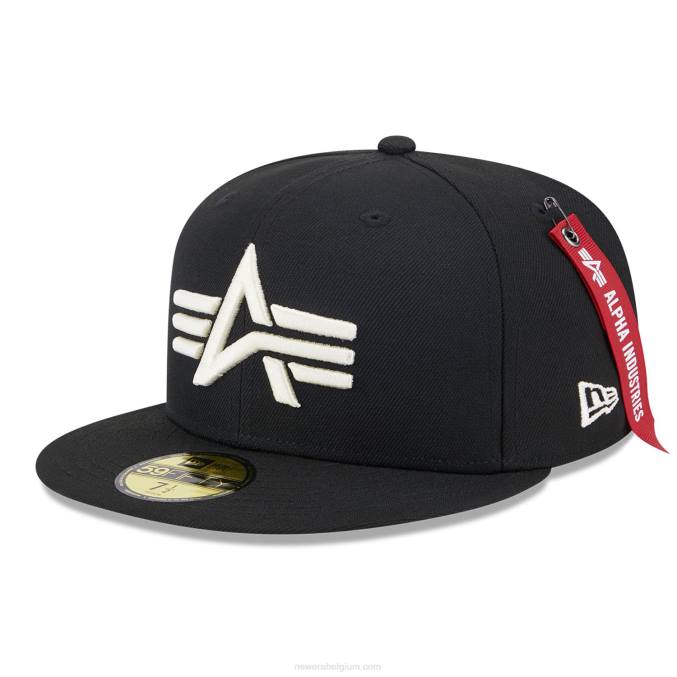 New Era alpha industries zwarte 59fifty getailleerde pet BT24796