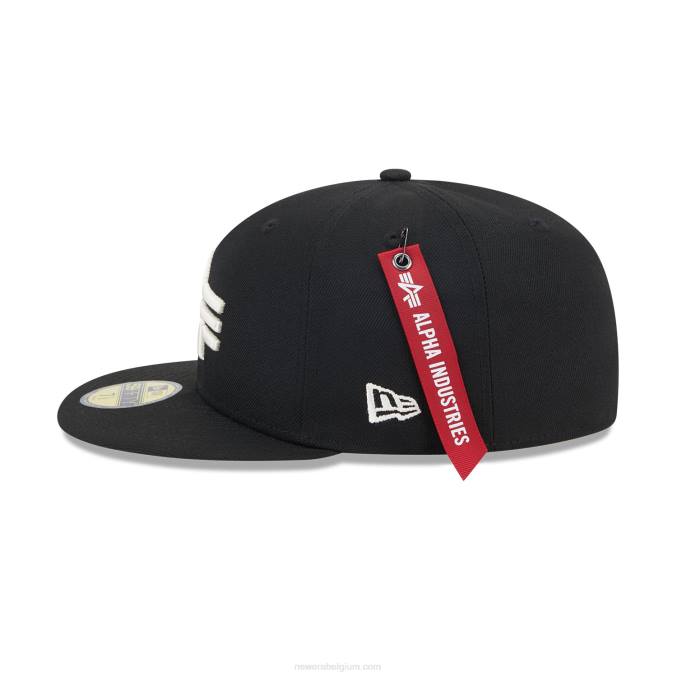 New Era alpha industries zwarte 59fifty getailleerde pet BT24796