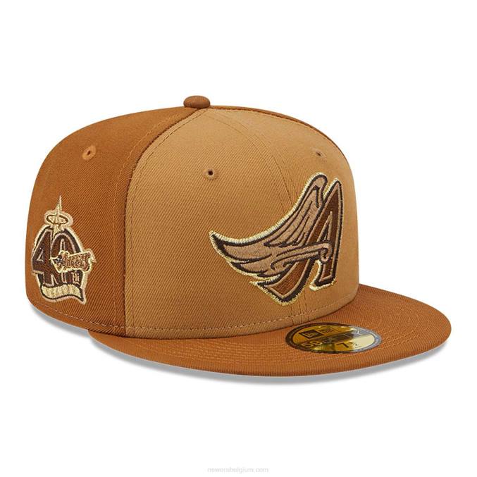 New Era anaheim angels driekleurige bruine 59fifty getailleerde pet BT24321
