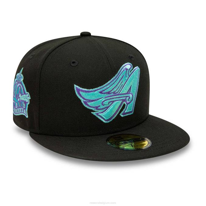New Era anahiem angels zwart en blauw getinte 59fifty getailleerde pet BT24884