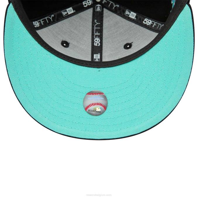 New Era anahiem angels zwart en blauw getinte 59fifty getailleerde pet BT24884