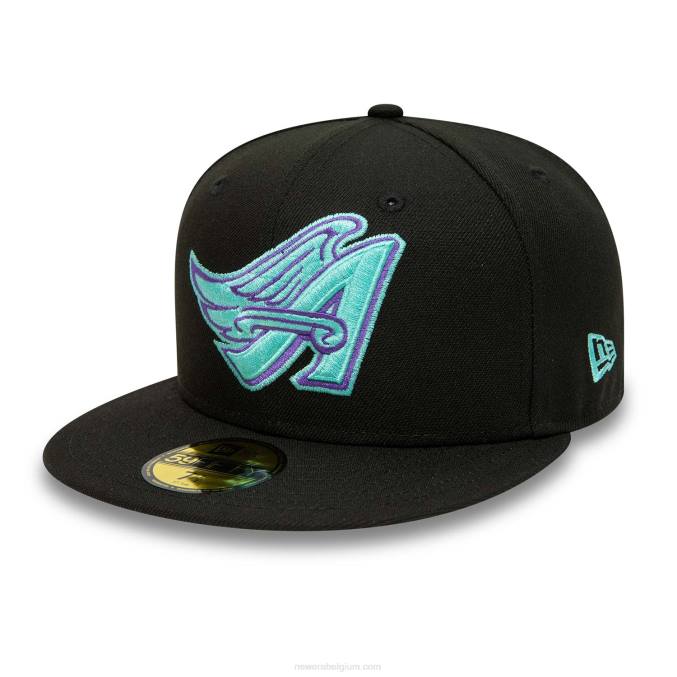 New Era anahiem angels zwart en blauw getinte 59fifty getailleerde pet BT24884